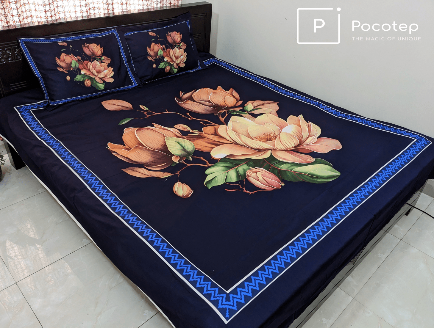 100% Twill Fabric High Quality Standard Design Bedsheet  (৩ পিসের সেট)